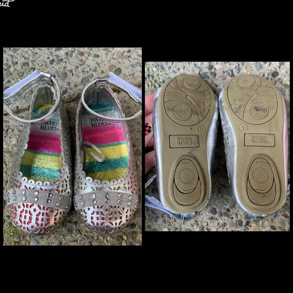 PARIS BLUES, silver, rainbow, toddler shoes!!